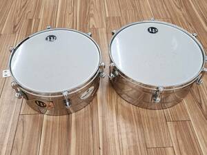 R60607　LP Tito Puente Model Genuine STAINLESS SWEEL　スネアドラム　2点セット　楽器　ドラム　現状渡し