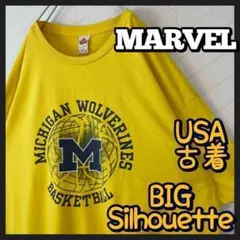 ミシガン Tシャツ チームロゴ カレッジ オーバーサイズ 人気デザインUSA古着