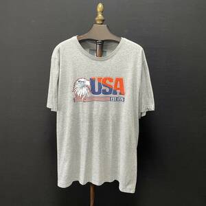 【980円スタート】USA 古着 NIKE ナイキ USA 白頭鷲 イーグル プリント Tシャツ メンズXL 大きいサイズ グレー BA1659