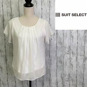 SUIT SELECT★スーツセレクト★パールビジュー付クルーネック半袖カットソー★サイズM　10-196　