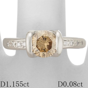 ダイヤモンド/1.155ct サイドダイヤ/0.08ct リング Pt900 13号