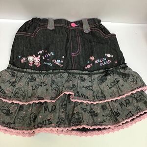 （2）mezzo piano デニムスカート メゾピアノ 女の子 キッズ 子供服 130【中古】