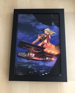 kj ★額装品★ コブラ 寺沢武一 コスモバイク 貴重イラスト A5サイズ額入り ポスター風デザイン 漫画 昭和レトロ エメラルダ姫 全巻