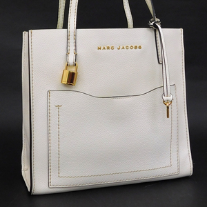 1円 ■ 美品 マークジェイコブス ショルダーバッグ ホワイト系 レザー 無地 シンプル MARC JACOBS ■E.Bml.An-29