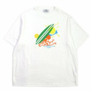 極美品▼HERMES エルメス 2023年製 プールウォッチ コットン100% クルーネック ショートスリーブ 半袖Ｔシャツ ホワイト XL メンズ