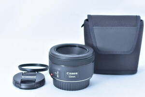 ★ほぼ新品★Canon キヤノン EF 50mm F1.8 STM★レンズフィルター・ソフトケース付★透き通る美しい光学系★専門店 動作確認済み