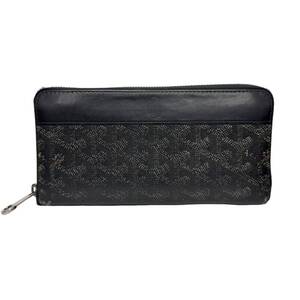 GOYARD ゴヤール マティニョンGM ラウンドファスナー 長財布 ブラック メンズ 【中古】 12410K203