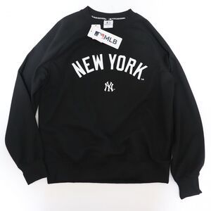 ★ニューヨーク ヤンキース YANKEES MLB 新品 メンズ カジュアル スウェット Lサイズ 黒[X6450MR-N9-L] 一 三 弐★QWER★