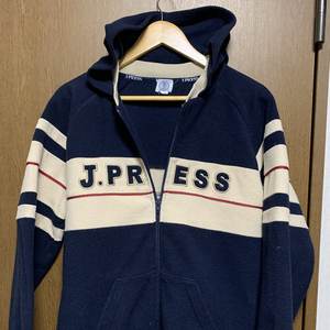 M位 J.PRESS / Jプレス フリース ベージュ＆ネイビー フーディー