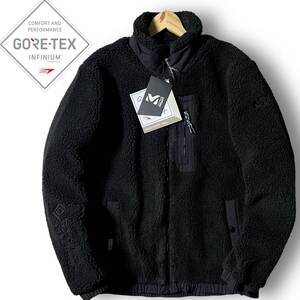 新品 MILLET ミレー GORE-TEX INFINIUM 防風 防寒 保温 耐久 ハイネック ボアフリース ジャケット ブルゾン XL 暖冬対応 肉厚 厚手◆B5146