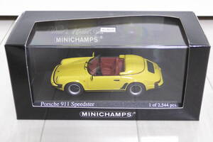 未使用品 送料無料 1/43 Porsche ポルシェ 911 スピードスター イエロー 1988 ミニチャンプス MINICHAMPS