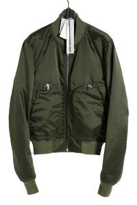 RICK OWENS / 22FW 美品 BAUHAUS FLIGHT JACKET / NBR素材 size 50 GREEN リックオウエンス RU02B2791 NBR バウハウス フライト ボンバー