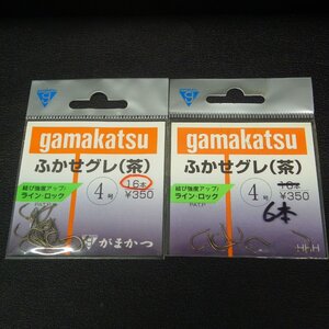 gamakatsu がまかつ ふかせグレ(茶) 4号 2枚(合計22本)セット ※数減有/在庫品 (25g0304) ※クリックポスト