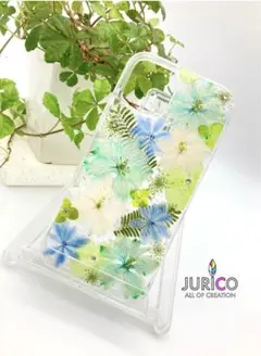 ハンドメイド押し花スマホケース