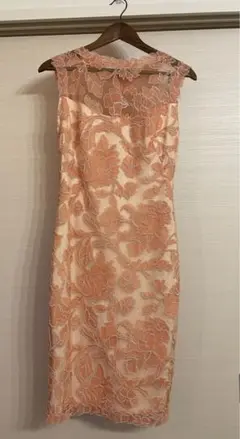 タダシショージ　TADASHI SHOJI ピンク レース ドレス  膝下丈