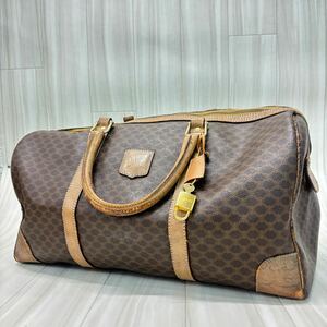 LU-241107-1 CELINE セリーヌ レザー ボストンバッグ PVC マカダム 旅行鞄 ヴィンテージバッグ 鞄