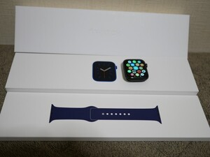 【Apple Watch Series6 44mm アップルウォッチ GPS A2292 Deep Navy Sport Band】