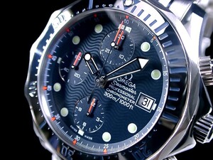 ★極美品 OMEGA Ω オメガ シーマスター クロノグラフ ネイビー バルジュー7750 2598.8000 300m 綺麗！★