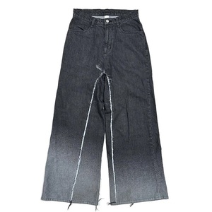 【23AW】 VEIN ヴェイン GRADATION JACQUARD DENIM RESIZE WIDE TROUSERS グラデーションジャガードデニム / サイズ:1 / ブラック