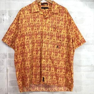 90s TOMMY HILFIGER トミー ヒルフィガー 国内代理店表記有り 半袖 オープンカラーシャツ SIZE: L オレンジ ヴィンテージ MH632024061111