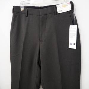 新品 ユニクロ x ルメール レギュラー フィット テーパード パンツ ダーク グレー メンズ S サイズ UNIQLO U スラックス コラボ 321-437301