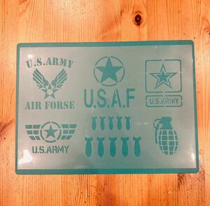 No.253 ステンシルシート　空軍　USAF ARMY ミリタリー　U.S.A.F アメリカ　アーミー　ステンシルプレート　アメリカン