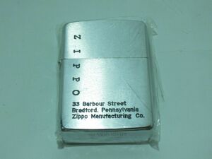 未使用 Zippo ジッポ 33 Barbour Street バーバーストリート 銀無地にブラックカラーフォント オイルライター