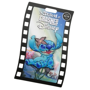 スティッチ ピンバッジ The Little Mermaid ＆ Lady and Tramp　Stitch Crashes Disney　2個セット　リトルマーメイド　わんわん物語
