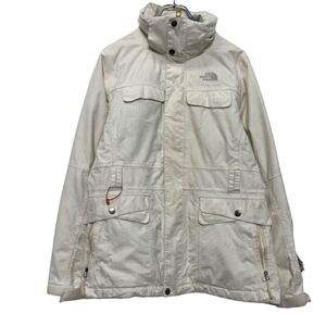 The north face ジップアップ ナイロン ジャケット レディース M ホワイト マウンテン アウトドア 古着卸 アメリカ仕入 a609-5301