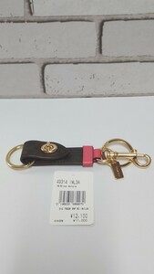 【未使用】COACH コーチ★キーリング★バッグチャーム★ロックキーホルダー★ブラウン×ピンク