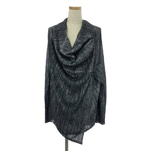 【美品】 PLEATS PLEASE ISSEY MIYAKE / プリーツプリーズイッセイミヤケ | 変形 ロング ニット カーディガン | 3 | グレー/シルバー系