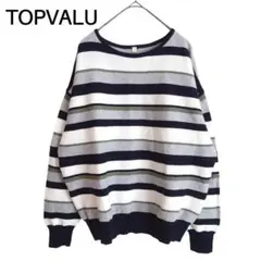 1903　TOPVALU／トップバリュ　ボーダーニット　トップス　L　美品