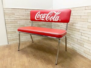 展示品 コカコーラ クランドチェア COCA-COLA Ploar Bear ベンチシート 椅子 ヴィンテージ 赤 チェア 腰掛 西海岸 アメリカン(貝594