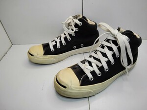 全国送料無料 レア !!コンバース CONVERSE ジャックパーセル ハイカット レディース 黒色キャンバス素材 スニーカー シューズ 22cm