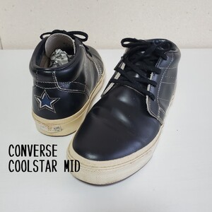 美品◆CONVERSE コンバース COOLSTAR MID クールスター レザースニーカー ワンスター チャッカーブーツ(24.5cm)黒/ブラック