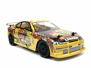 【日本全国送料無料】塗装済み完成品フルセット 最高時速30ｋｍ/ｈ 2.4GHz RTR 1/14 ドリフトラジコン S15 シルビア タイプ 黄