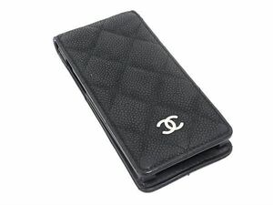 ■美品■ CHANEL シャネル ココマーク マトラッセ キャビアスキン iPhone 5/5S/SE 対応 アイフォンケース スマホケース FE3295