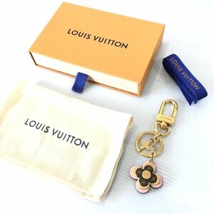 美品　LOUIS VUITTON　ルイヴィトン　キーホルダー・ブルーミング フラワー BB　フラワーチャーム　ゴールド×ピンク×ブラウン