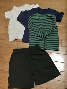 美品【まとめ売り】UNIQLO/ユニクロ★Tシャツ３枚セット、ハーフパンツ/110cm★男の子★キッズ★USED