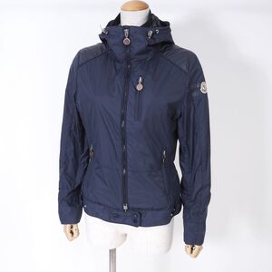 2-DK155 モンクレール MONCLER 国内正規品 フーデッド ナイロン ジャケット ネイビー 0 レディース