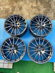 超美品 SUBARU スバル WRX STI 純正 軽量 エンケイ製 アルミホイール 18インチ 18×8.5J+55 インプレッサ S4 レヴォーグ BRZ 86 PCD114.3