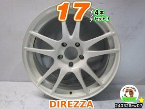 【中古】DIREZZA RSC/ホワイト/スポーク/17x8J+38/17x8J+33/114.3/5H/17インチ ホイール4本セット/アルヴェル,クラウン,エルグランド