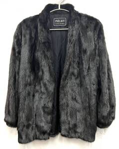 【B】【13017】☆★PRELIOT　ORIGINAL FUR FASHION　プレリオット　毛皮　コート　リアルファー　ブラック系　11号　名前刺繍あり★☆