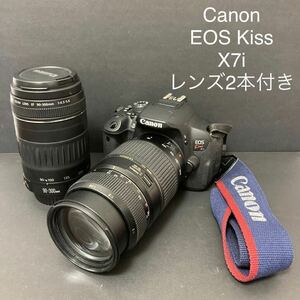 【1円スタート】Canon EOS Kiss X7i デジタル一眼レフ カメラ TAMRON Di AF 70-300mm 1:4-5.6 TELE-MACRO φ62 A17 レンズ CANON レンズ