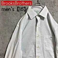 ym103【Brooks Brothers】ブロックチェックシャツ【メンズM】