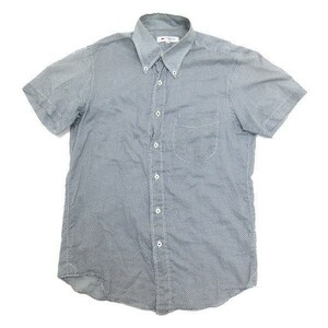 日本製■ヒピハパ/URBAN RESEARCH JIPIJAPA MADEドット柄BD半袖シャツ■白黒【2】MENS/T