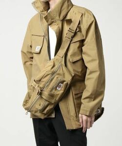 ￥24200 即決 新品 Dickies メンズ 脱着可能バッグ付ジャケット カーキ ベージュ ブラウン系 Mサイズ ボディーバッグ ジャケット ブルゾン