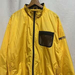 オールド EBTEK リップストップ ナイロンジャケット イエロー 90s ヴィンテージ 古着. Eddie Bauer エディーバウアー スタンドカラー