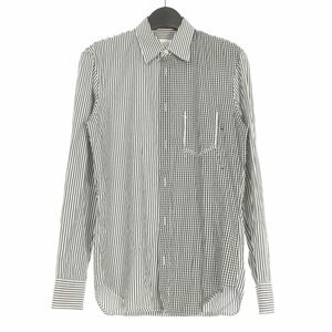 メゾンマルジェラ Maison Margiela 18AW REWORK GARMENT SHIRTS チェック柄 シャツ 長袖 38 ブラック/ホワイト 白 黒 S50DL0353 国内正規