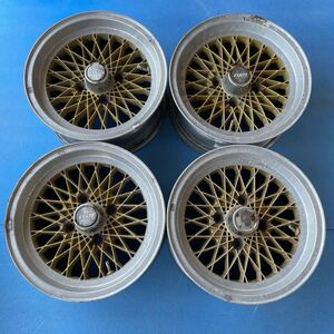 深リム　ENKEI エンケイ メッシュ 14×6JJ+15 PCD114.3-4穴　ハブ径約76mm アルミホイール4本セット